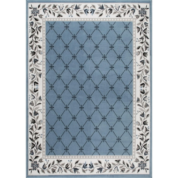 Home Dynamix Premium Aydin Traditional Diamond Floral Area Rug, Blue/Ivory, 21"x35"