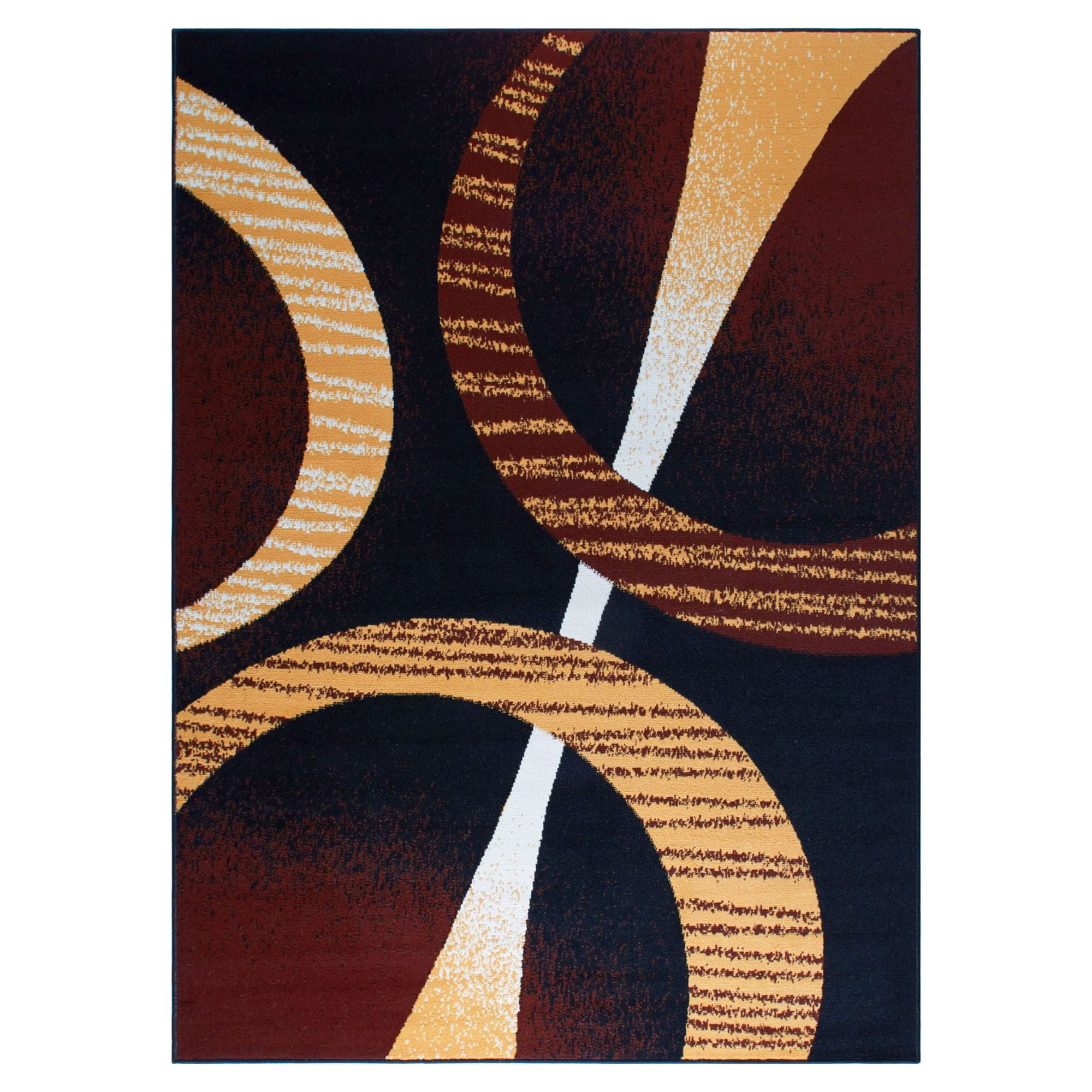 Home Dynamix Premium Indus Contemporary Geometric Area Rug, Black/Brown, 5'2"x7'4"