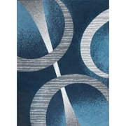 Home Dynamix Premium Indus Contemporary Geometric Area Rug, Blue/Grey, 37"x52"