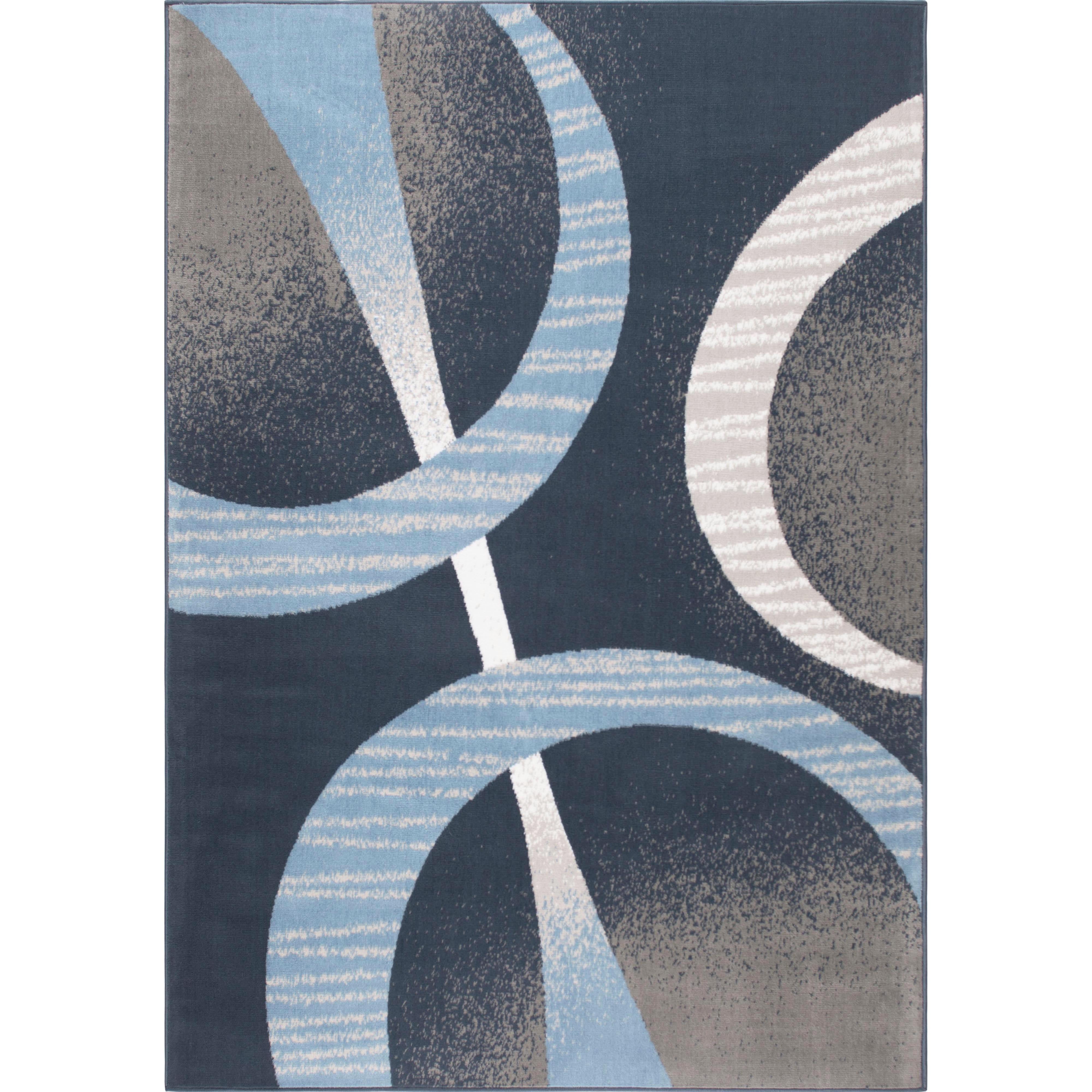 Home Dynamix Premium Indus Contemporary Geometric Area Rug, Dark Blue/Blue, 3'7"x5'2"