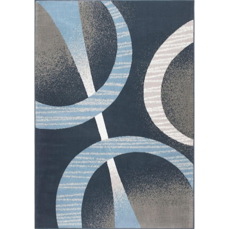 Home Dynamix Premium Indus Contemporary Geometric Area Rug, Dark Blue/Blue, 3'7"x5'2"