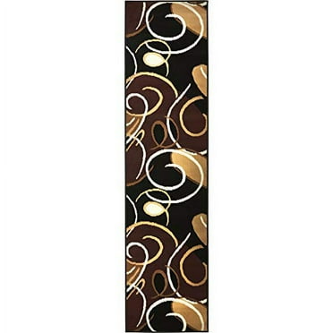 Home Dynamix Premium Loire Contemporary Abstract Swirl Area Rug, Black/Beige, 3'7"X5'2"