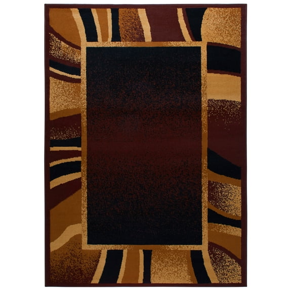 Home Dynamix Premium Rizzy Contemporary Abstract Border Area Rug, Brown/Beige, 9'2"x12'5"