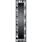 Home Dynamix Premium Rizzy Contemporary Abstract Border Runner Area Rug, Black/Grey, 1'9"x7'2"