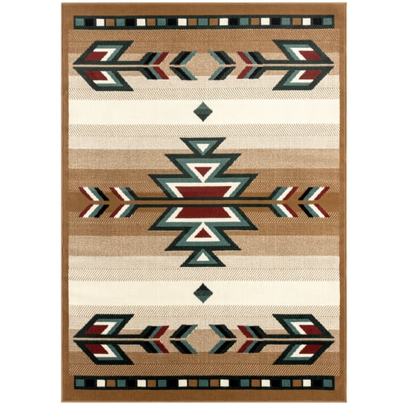 Home Dynamix Premium Sagrada Southwestern Geometric Area Rug Beige/ Green, 7'8"x10'7"
