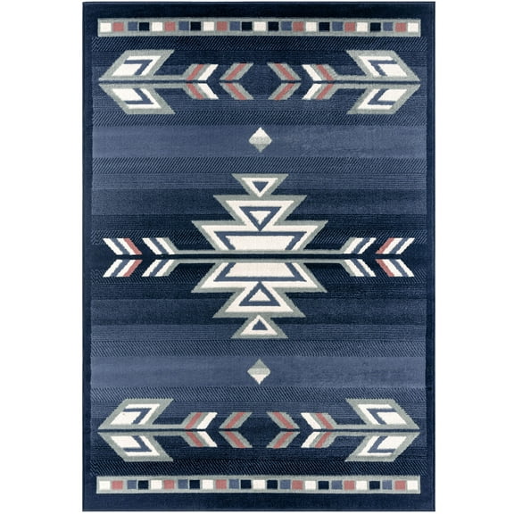 Home Dynamix Premium Sagrada Southwestern Geometric Area Rug Blue/Grey, 7'8"x10'7"