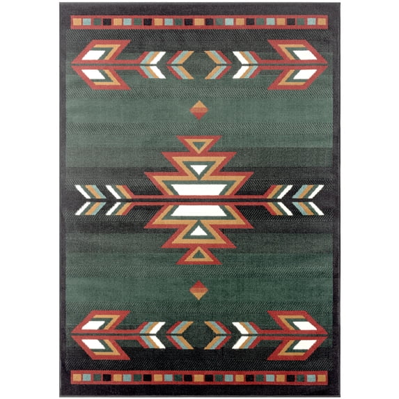 Home Dynamix Premium Sagrada Southwestern Geometric Area Rug Green/Red, 5'2"x7'4"