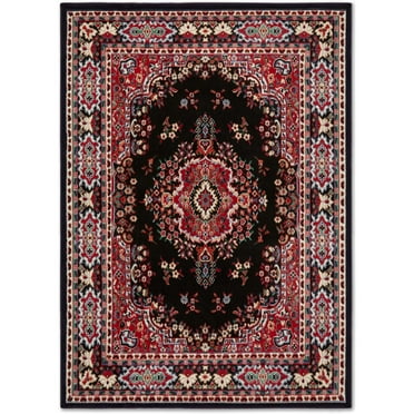 Home Dynamix Premium Sakarya Traditional Medallion Area Rug, Black/Red, 5'2"x7'4"