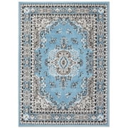 Home Dynamix Premium Sakarya Traditional Medallion Area Rug, Blue/Grey, 21"x35"