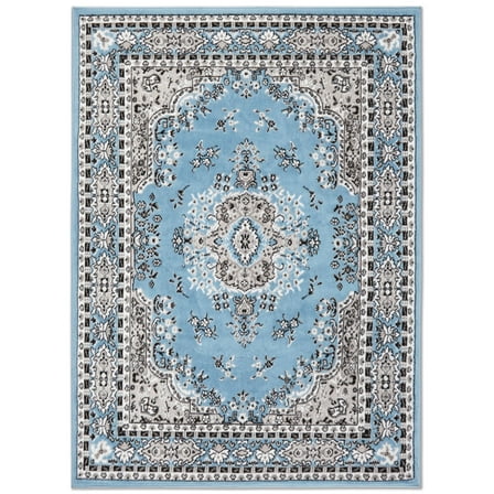 Home Dynamix Premium Sakarya Traditional Medallion Area Rug, Blue/Grey, 5'2"x7'4"