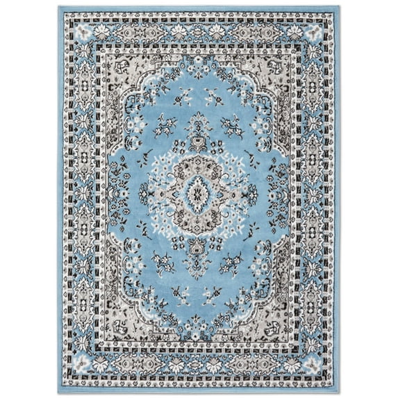 Home Dynamix Premium Sakarya Traditional Medallion Area Rug, Blue/Grey, 7'8"x10'7"