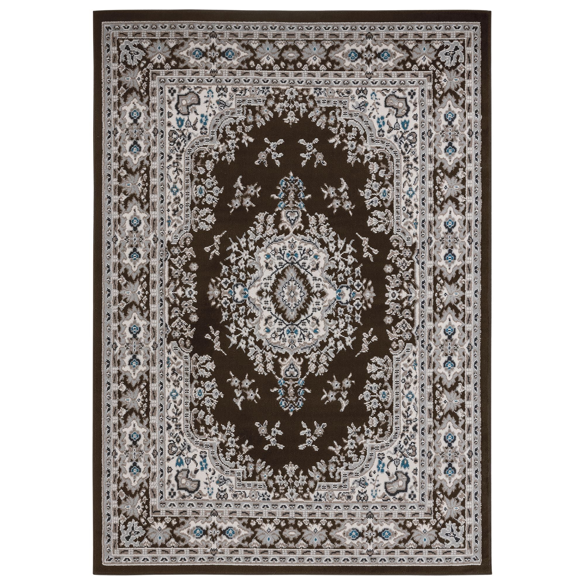 Home Dynamix Bazaar Dazzle Grey/Blue 5 ft. x 7 ft. Medallion Area