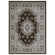 Home Dynamix Premium Sakarya Traditional Medallion Area Rug, Brown/Ivory, 5'3"x7'5"