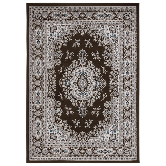 Home Dynamix Premium Sakarya Traditional Medallion Area Rug, Brown/Ivory, 7'9"x10'8"