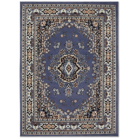 Home Dynamix Premium Sakarya Traditional Medallion Area Rug, Country Blue/Brown, 5'2"x7'4"