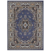 Home Dynamix Premium Sakarya Traditional Medallion Area Rug, Country Blue/Brown, 52"x74"
