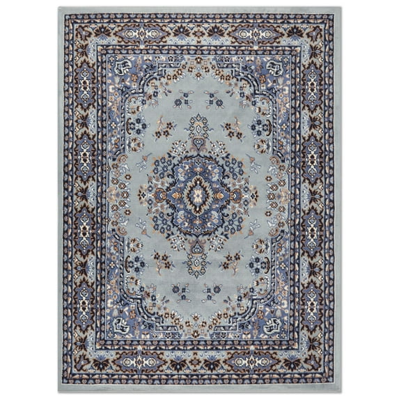 Home Dynamix Premium Sakarya Traditional Medallion Area Rug, Grey/Blue, 9'2"x12'5"
