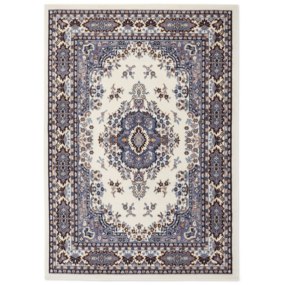 Home Dynamix Premium Sakarya Traditional Medallion Area Rug, Ivory/Blue, 3'7"x5'2"
