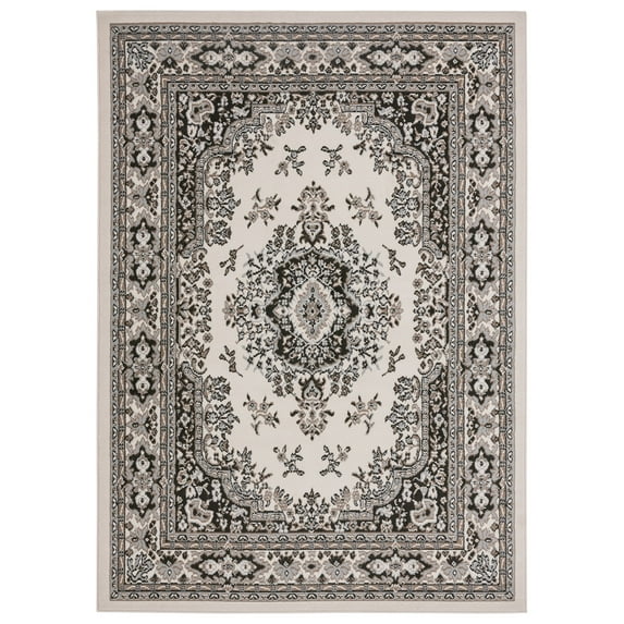 Home Dynamix Premium Sakarya Traditional Medallion Area Rug, Ivory/Taupe, 7'9"x10'8"