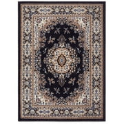 Home Dynamix Premium Sakarya Traditional Medallion Area Rug, Navy Blue/Brown, 7'8"x10'7"