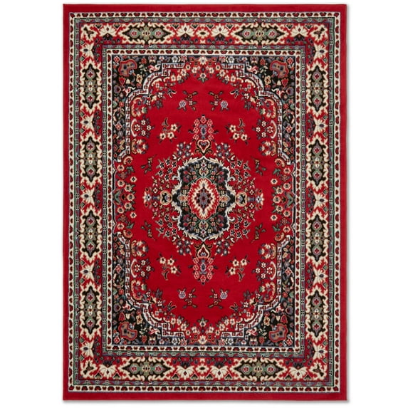 Home Dynamix Premium Sakarya Traditional Medallion Area Rug, Red/Black, 7'8"x10'7"