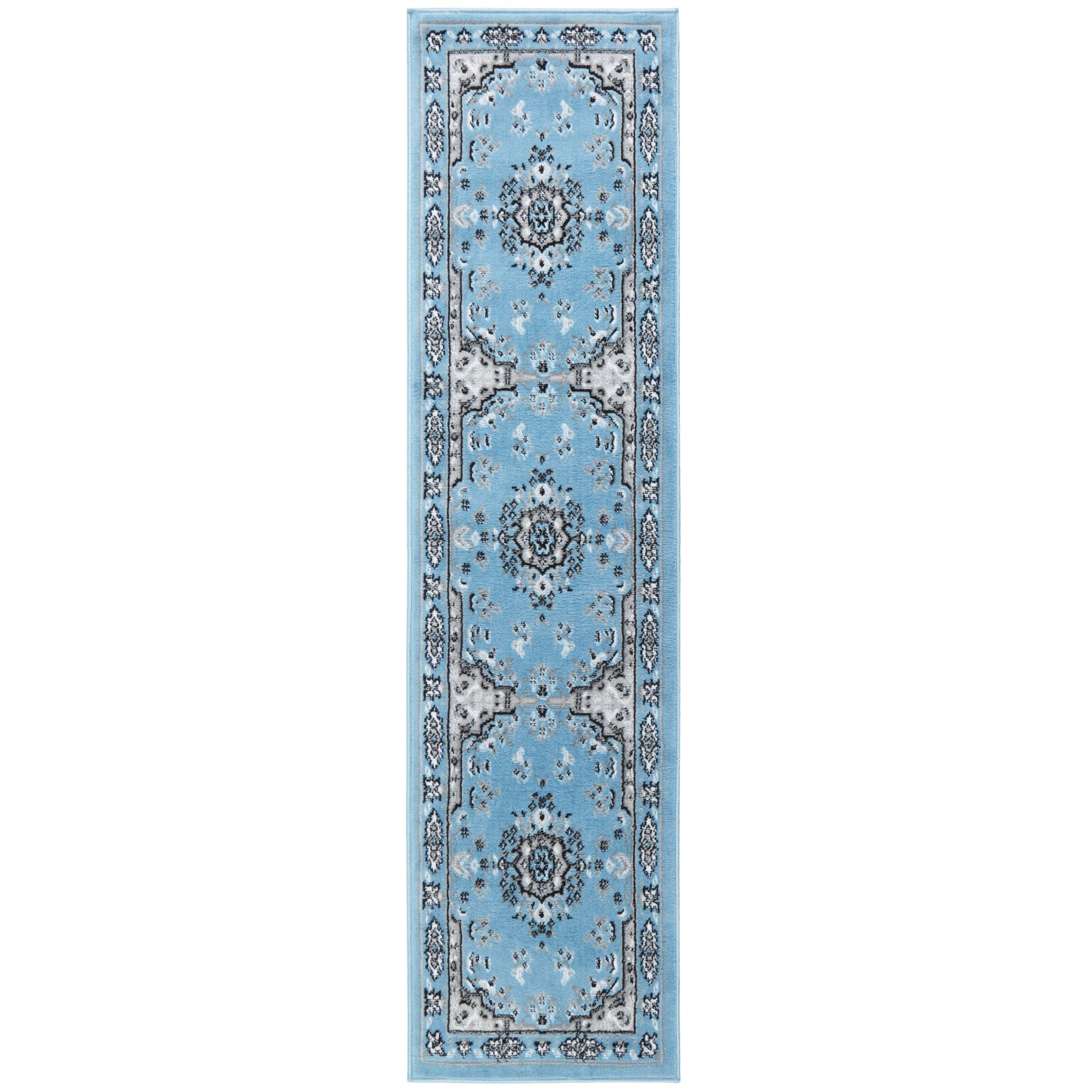 Home Dynamix Premium Sakarya Traditional Medallion Runner Area Rug, Blue/Grey, 1'9"x7'2"