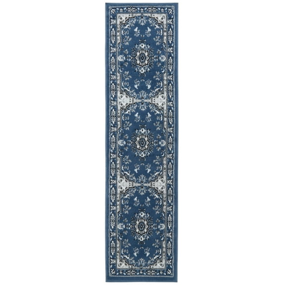 Home Dynamix Premium Sakarya Traditional Medallion Runner Area Rug, Blue/Ivory, 1'9"x7'2"