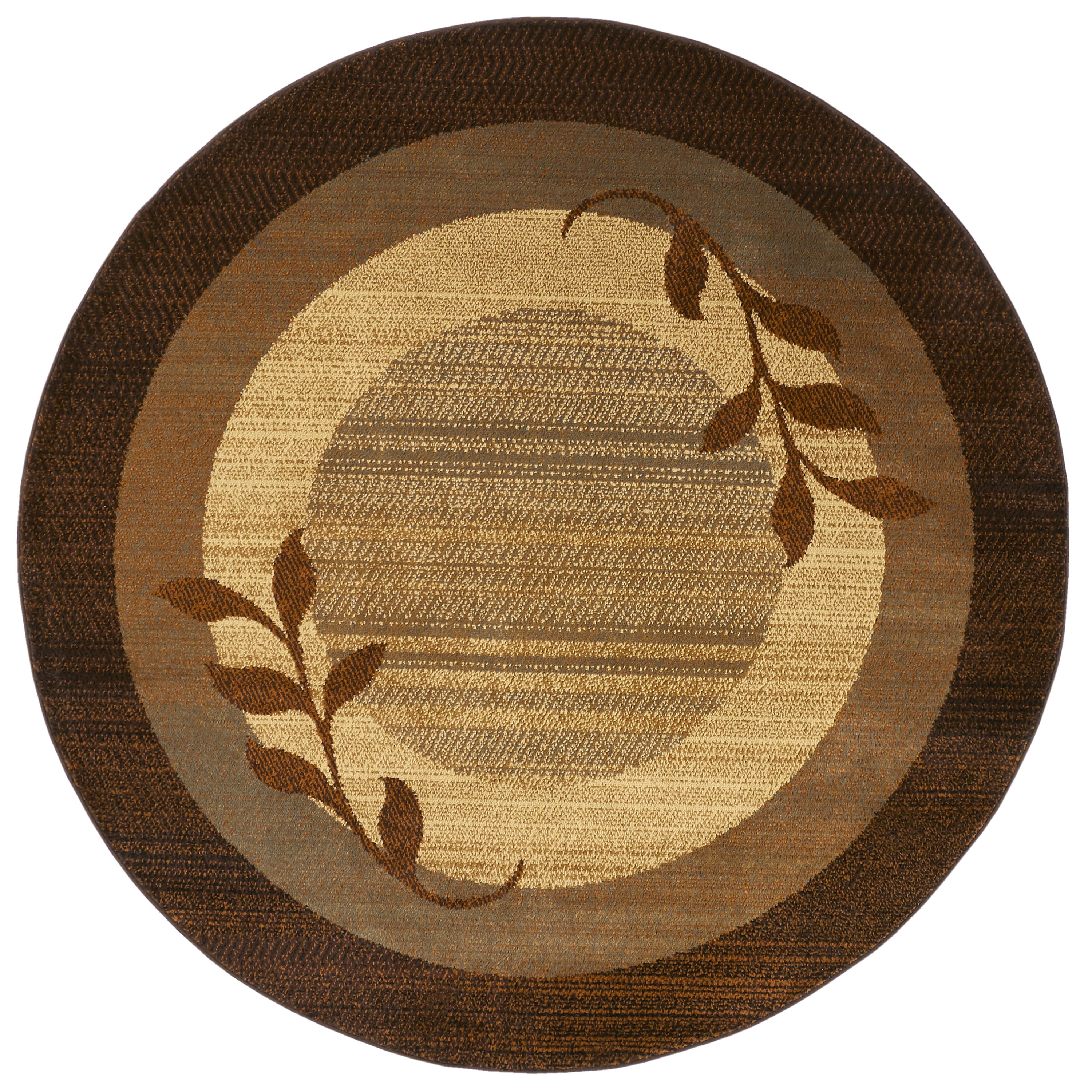Home Dynamix Royalty Clover Contemporary Geometric Border Area Rug, Brown/Blue, 5'2" Round
