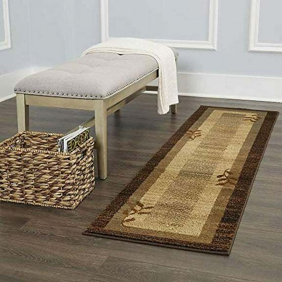 Home Dynamix Royalty Clover Geometric Area Rug, Brown/Blue, 1'9"x7'2"