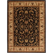 Home Dynamix Royalty Elati Traditional Ornate Damask Area Rug, Black/Ivory, 43"x62"