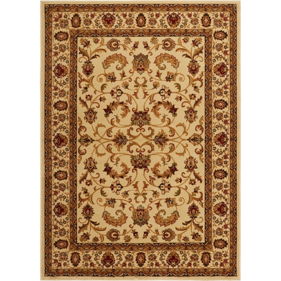 Home Dynamix Royalty Elati Traditional Ornate Damask Area Rug, Ivory/Beige, 43"x62"