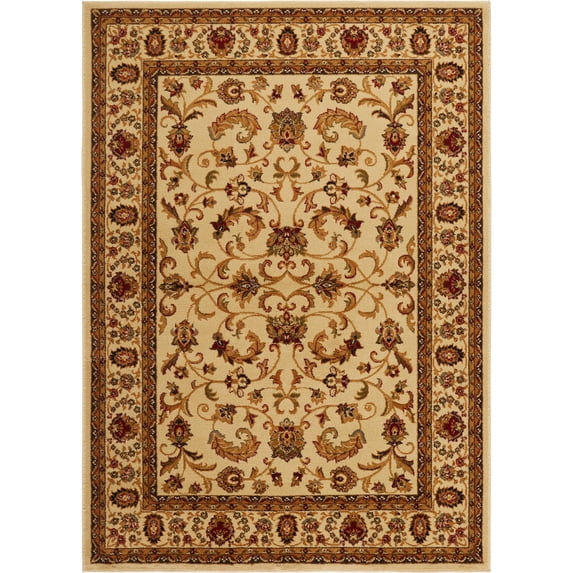 Home Dynamix Royalty Elati Traditional Ornate Damask Area Rug, Ivory/Beige, 7'8"x10'4"