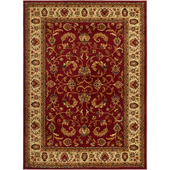 Home Dynamix Royalty Elati Traditional Ornate Damask Area Rug, Red/Ivory, 43"x62"