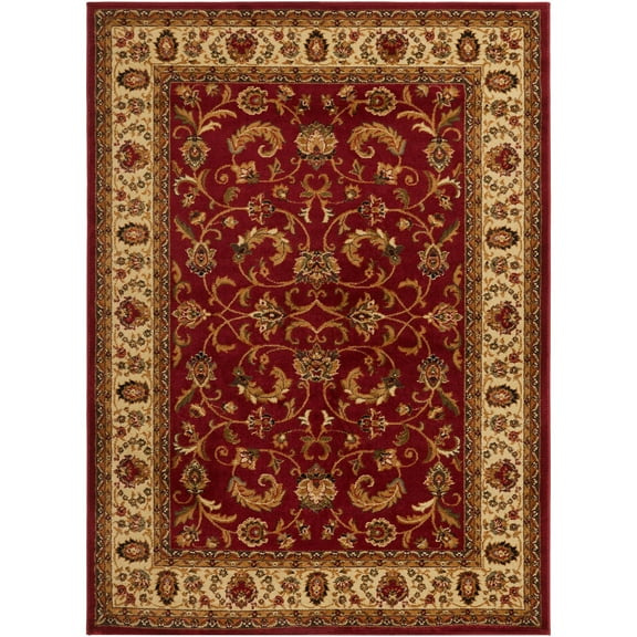 Home Dynamix Royalty Elati Traditional Ornate Damask Area Rug, Red/Ivory, 7'8"x10'4"