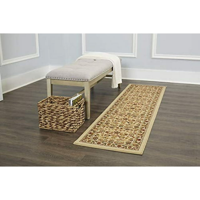 Home Dynamix Royalty Elati Traditional Ornate Damask Runner Area Rug, Ivory/Beige, 1'9"x7'2"