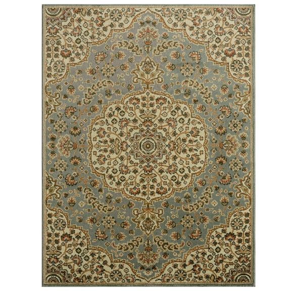 Home Dynamix Royalty Medallion Traditional Area Rug, Blue/Ivory, 5'2"x7'2"