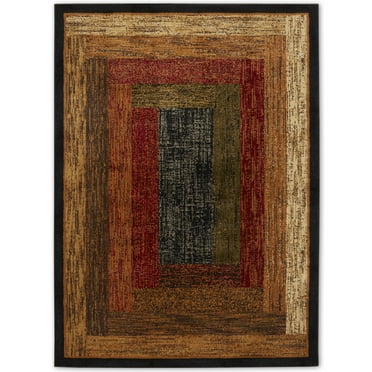 Home Dynamix Royalty Vega Contemporary Geometric Area Rug, Black/Brown, 5'2"x7'2"