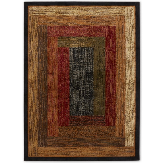 Home Dynamix Royalty Vega Contemporary Geometric Area Rug, Black/Brown, 7'8"x10'4"