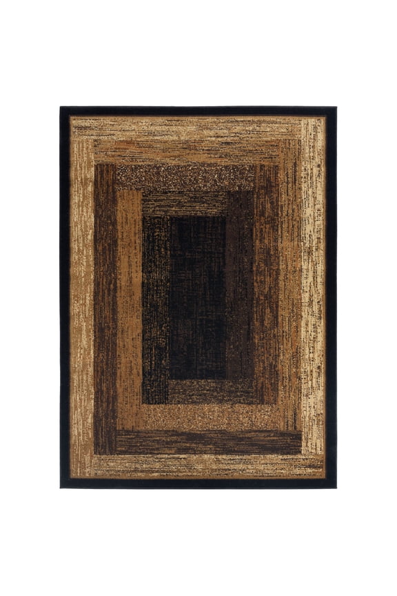 Royalty Vega Geometric Area Rug, Black/Beige, 7'8"x10'4"