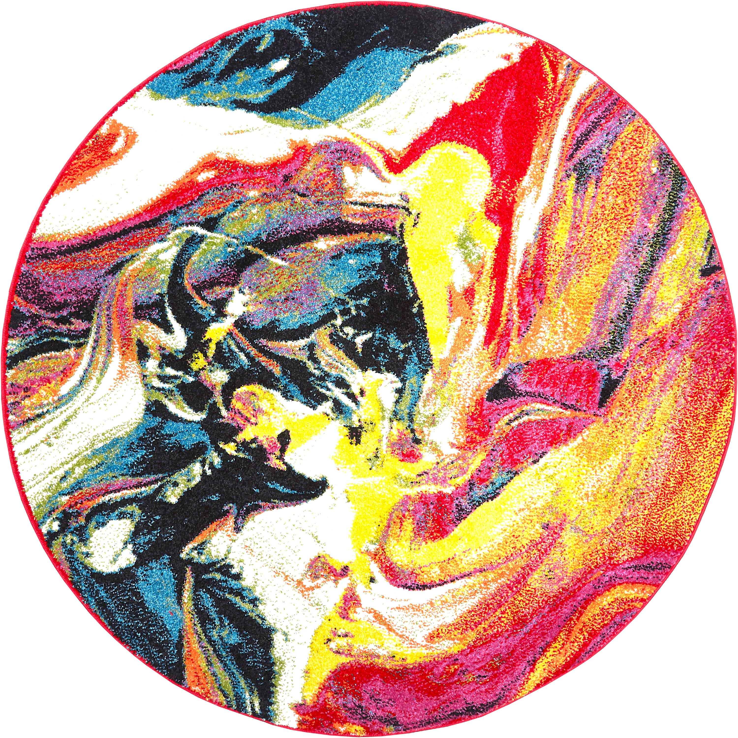 Home Dynamix Splash Avant Abstract Area Rug - 52 Round - Walmart.com