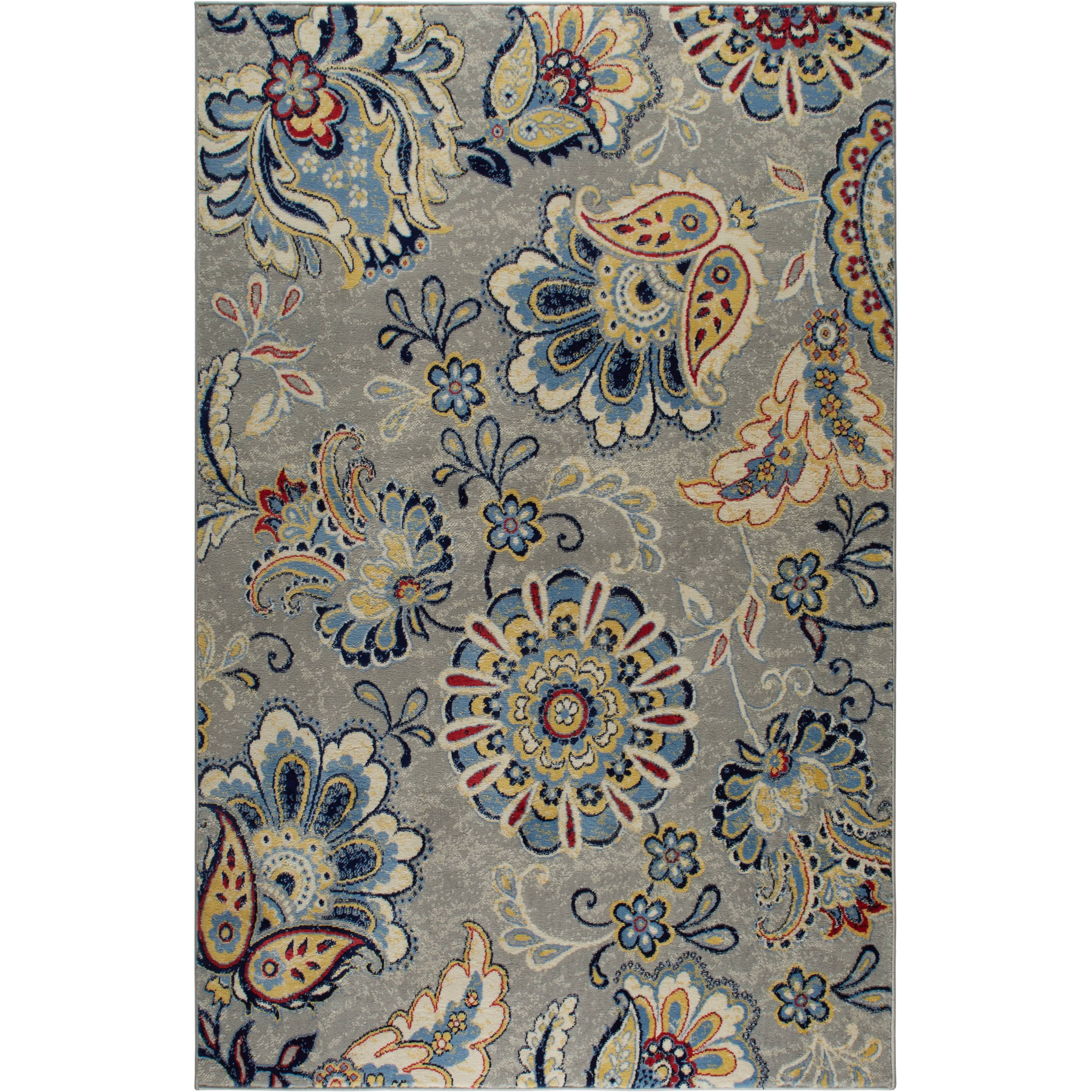 Home Dynamix Tremont Lincoln Bohemian Floral Area Rug, Grey/Red, 5'2