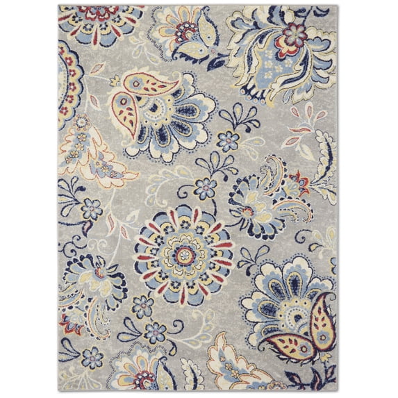 Home Dynamix Tremont Lincoln Bohemian Floral Area Rug, Grey/Red, 7'10"x10'5"