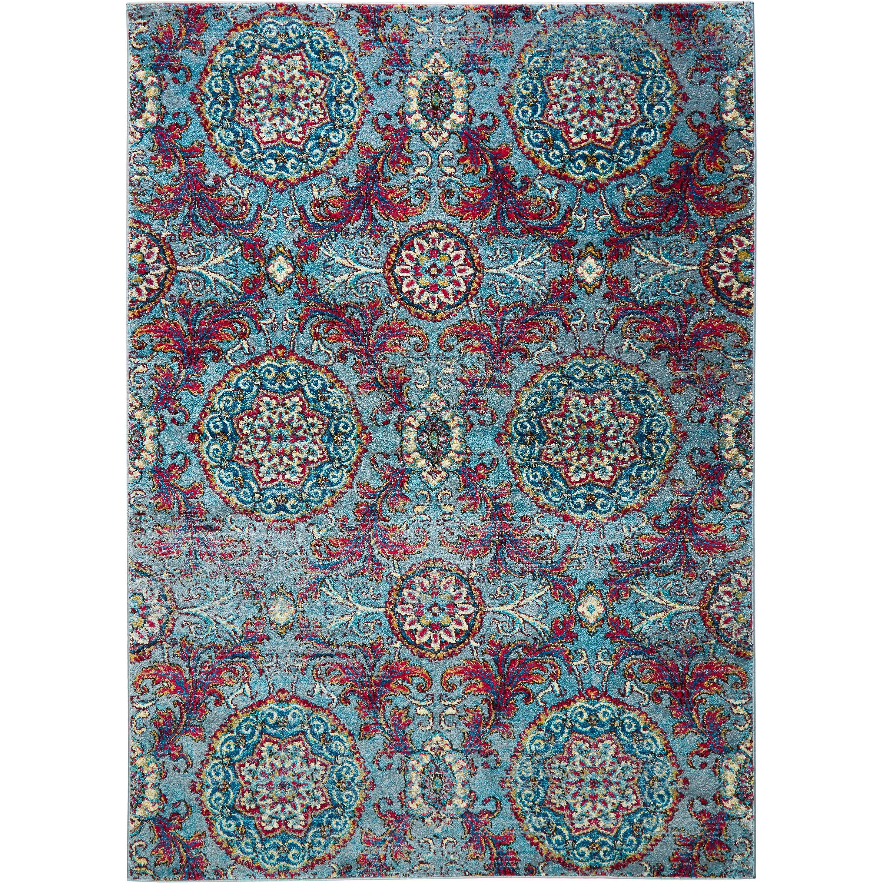 Home Dynamix Tremont Lincoln Bohemian Floral Area Rug, Navy Blue/Grey, 6'6"x9'6"