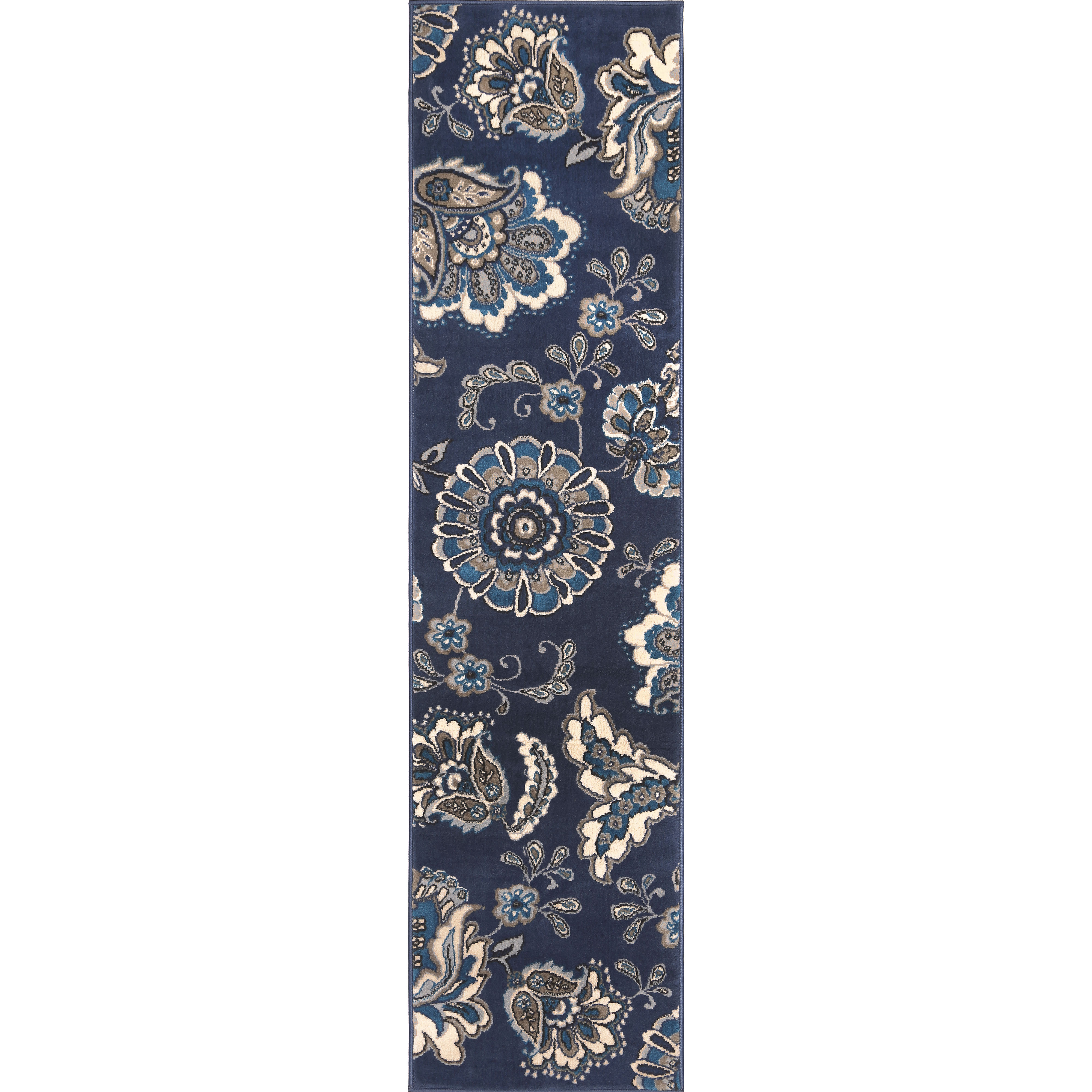 Home Dynamix Tremont Lincoln Floral Area Rug, Navy Blue, 1'9"x7'2