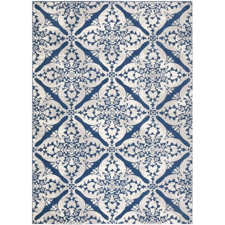 Home Dynamix Tremont Sequoia Transitional Medallion Area Rug, Blue/Grey, 5'3"x7'2"