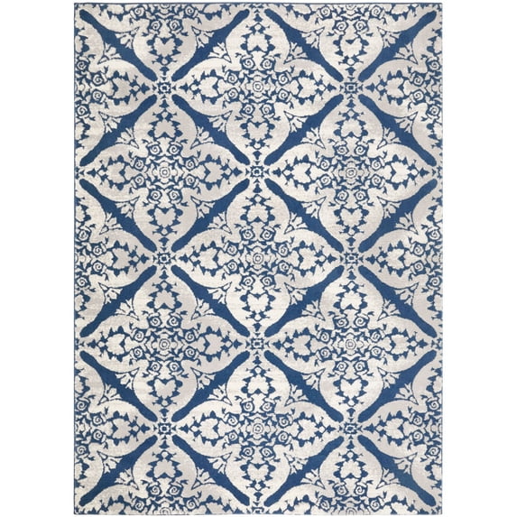 Home Dynamix Tremont Sequoia Transitional Medallion Area Rug, Blue/Grey, 7'10"x10'5"