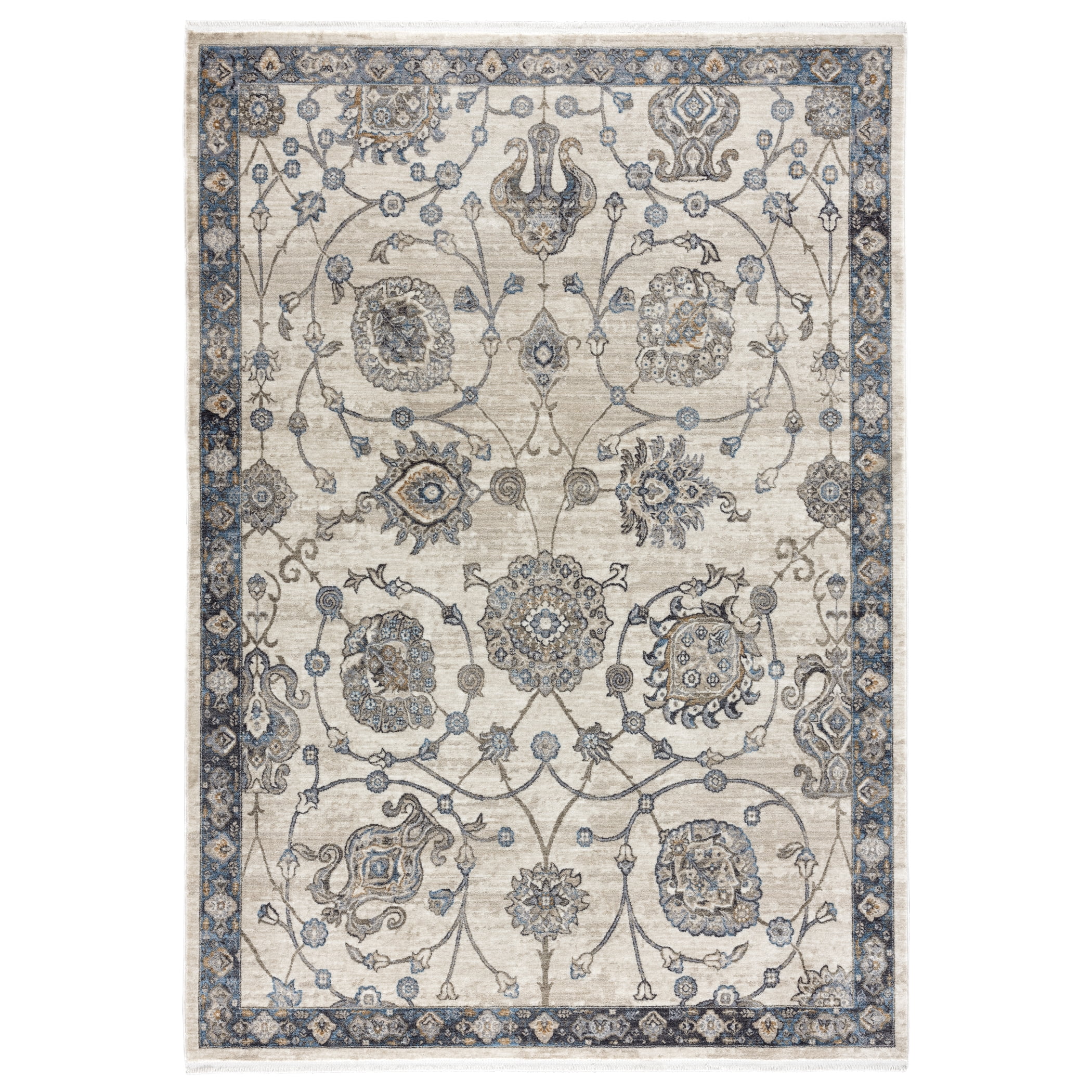 Home Dynamix Tremont Teaneck Contemporary Floral Area Rug, Navy Blue