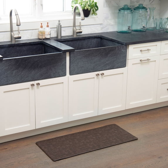 Home Dynamix Trenton Solace Traditional Diamond Textured Kitchen Mat, Espresso, 17"x39"
