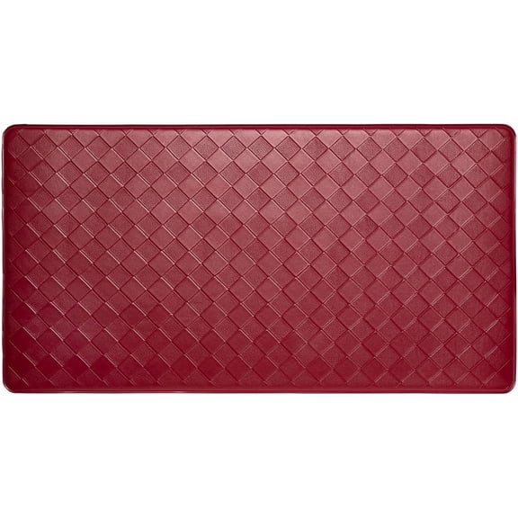 Home Dynamix Trenton Solace Traditional Diamond Textured Kitchen Mat, Red, 17"x39"