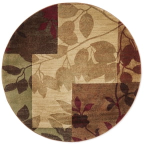 Home Dynamix Tribeca Amelia Contemporary Geometric Floral Area Rug, Beige/Brown, 5'2" Round